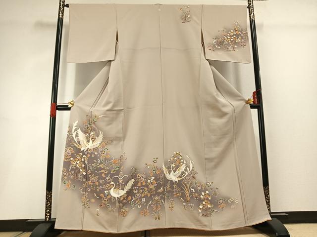 平和屋着物■訪問着 花鳥文 暈し染め 金彩 正絹 逸品 AABG1748fy
