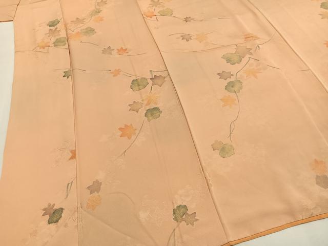 平和屋着物■上質な小紋 地紋起こし 枝花文 正絹 逸品 AABG1757fy