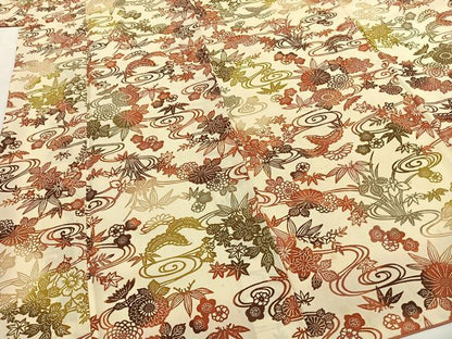平和屋着物■上質な小紋 型染め 草花文 暈し染め 正絹 逸品 AABG1762fy