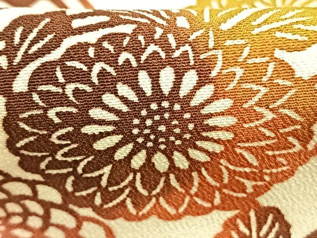 平和屋着物■上質な小紋 型染め 草花文 暈し染め 正絹 逸品 AABG1762fy
