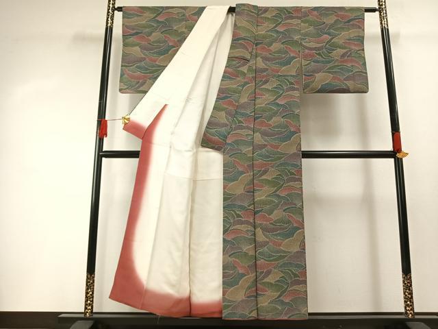平和屋着物■江戸小紋 抽象文様 正絹 逸品 AABG1763fy
