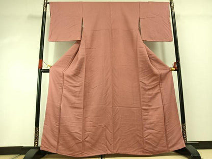 平和屋着物■上質な色無地 退紅色 正絹 逸品 未使用 AABG1764fy