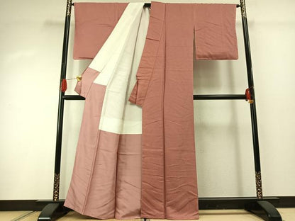 平和屋着物■上質な色無地 退紅色 正絹 逸品 未使用 AABG1764fy