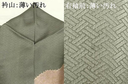 平和屋着物■訪問着 駒刺繍 絞り 雪輪花文 金彩 正絹 逸品 AABG1765fy