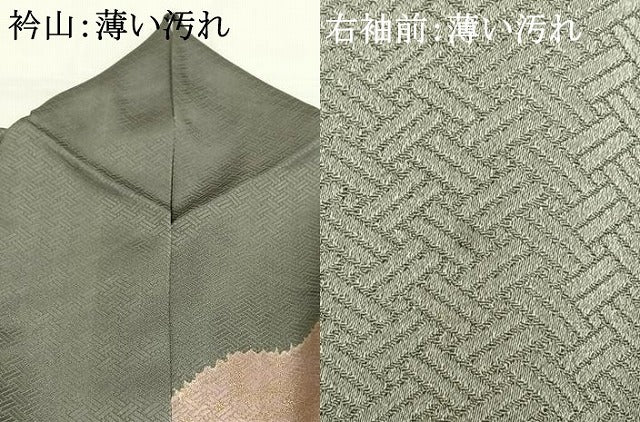 平和屋着物■訪問着 駒刺繍 絞り 雪輪花文 金彩 正絹 逸品 AABG1765fy