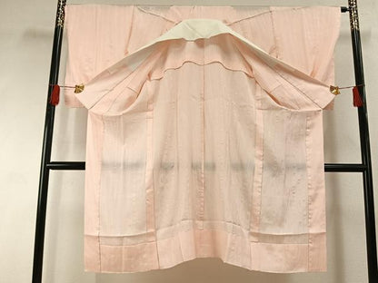 平和屋着物■長襦袢 無双仕立て 絞り よろけ縞 暈し染め 正絹 逸品 AABG1770fy