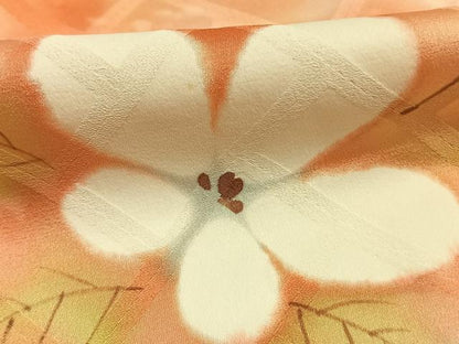 平和屋着物■上質な小紋 手描き 草花文 暈し染め 正絹 逸品 AABG1785fy