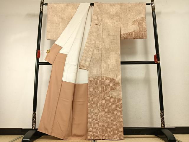 平和屋着物■訪問着 幾何学文様 正絹 逸品 AABG1797fy