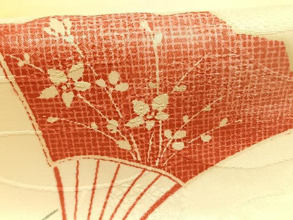 平和屋着物■小紋　扇面花文　暈し染め　洗える着物　AABG1802fy