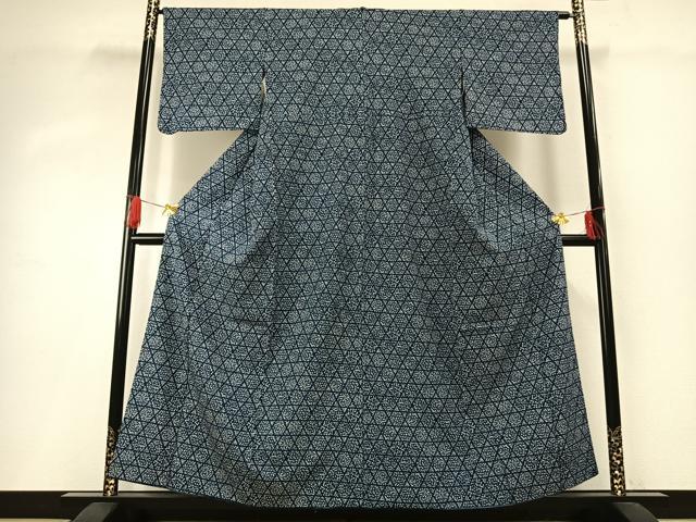 平和屋着物■小紋　亀甲文様　洗える着物　AABG1803fy