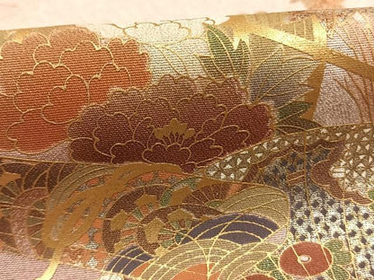 平和屋着物■訪問着 風景扇面花文 暈し染め 金銀彩 正絹 逸品 AABG1833fy