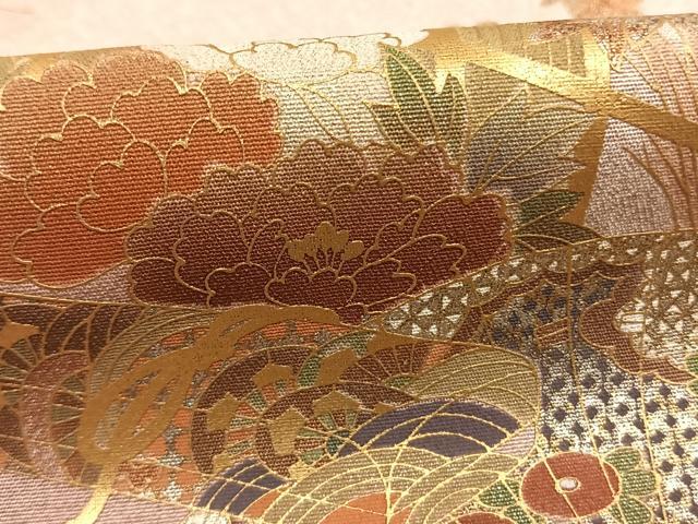 平和屋着物■訪問着 風景扇面花文 暈し染め 金銀彩 正絹 逸品 AABG1833fy
