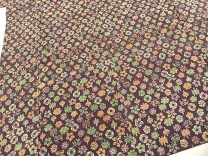 平和屋着物■上質な小紋　駒　草花文　正絹　逸品　AABG1844fy