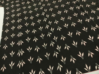平和屋着物■上質な小紋　草葉文　黒地　正絹　逸品　AABG1855fy