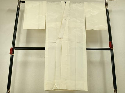 平和屋着物■長襦袢　無双仕立て　雲取り地紋　生成り色　洗える着物　AABG1861fy