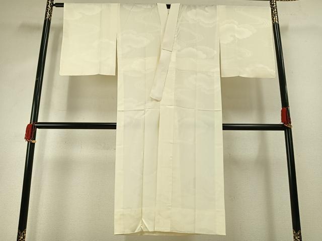 平和屋着物■長襦袢　無双仕立て　雲取り地紋　生成り色　洗える着物　AABG1861fy