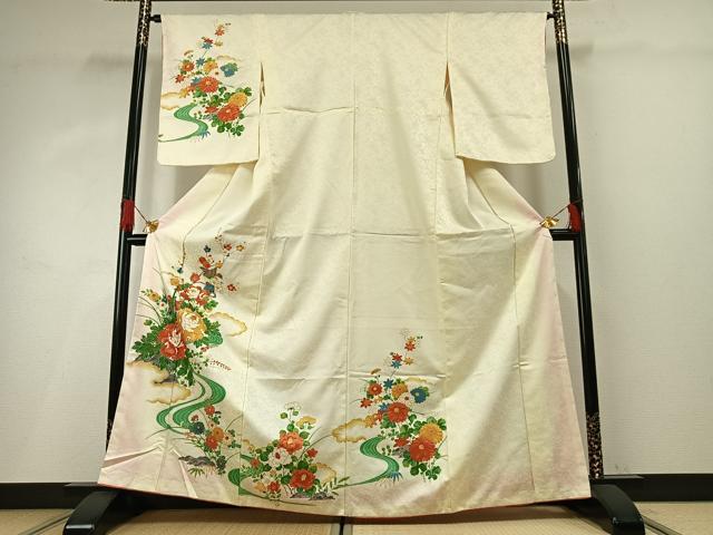 平和屋着物■訪問着　花鳥文　金彩　洗える着物　AABG1866fy