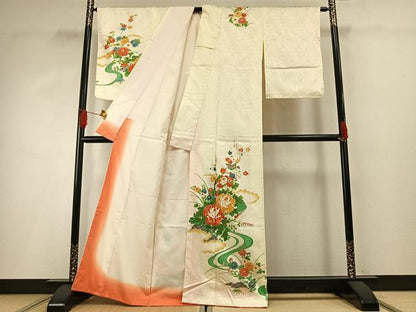 平和屋着物■訪問着　花鳥文　金彩　洗える着物　AABG1866fy