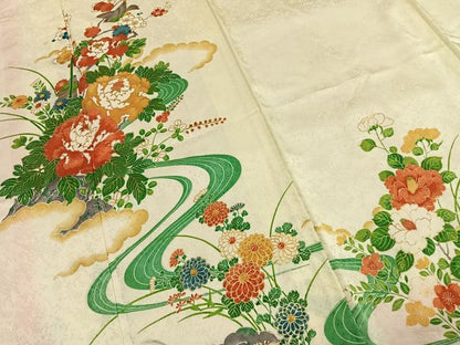 平和屋着物■訪問着　花鳥文　金彩　洗える着物　AABG1866fy