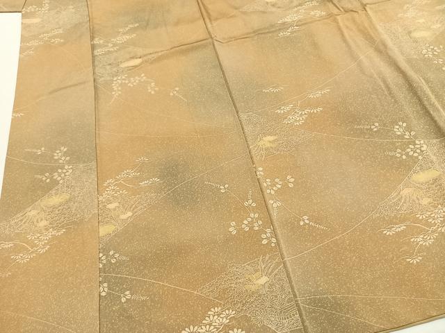 平和屋着物■上質な小紋　草花文　暈し染め　正絹　逸品　AABG1870fy