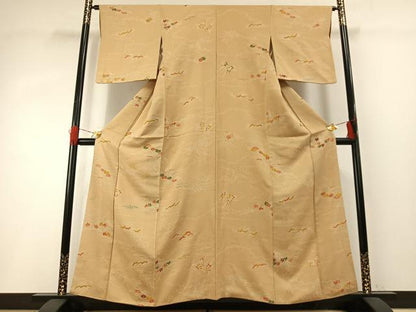 平和屋着物■上質な小紋　雲取り花文　正絹　逸品　AABG1888fy