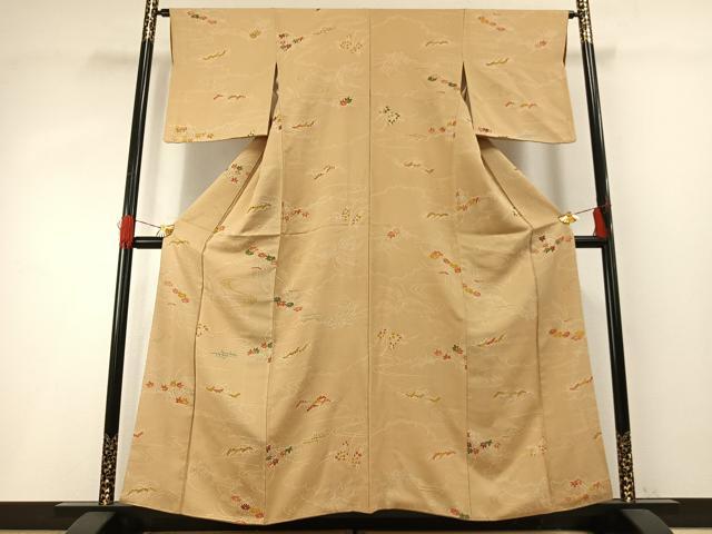 平和屋着物■上質な小紋　雲取り花文　正絹　逸品　AABG1888fy