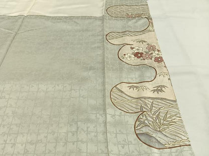 平和屋着物■豪華色留袖 駒刺繍 霞取り風景花文 金彩 正絹 逸品 AABG1892fy