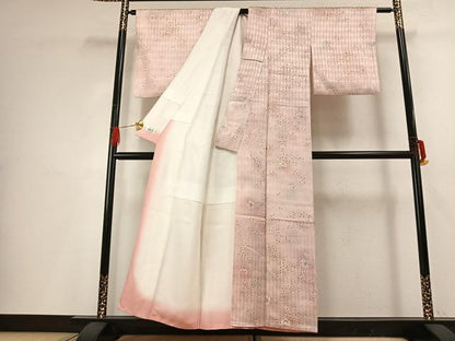 平和屋着物■上質な小紋　舞花文　暈し染め　金彩　正絹　逸品　AABG1896fy