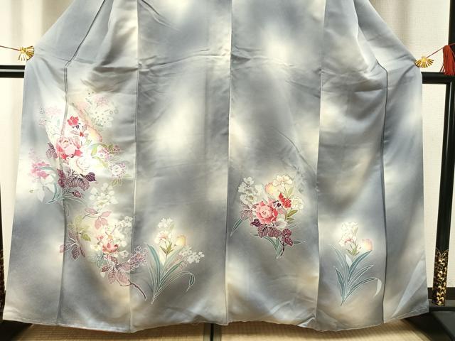 小紋　地紋起こし　梅花　着物　091tz 小紋 地紋起こし 花模様 身丈161 裄65 正絹 着物 034 【公式通販】