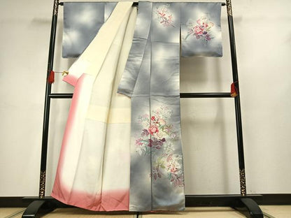 平和屋着物■訪問着　草花文　暈し染め　正絹　逸品　AABG1906fy
