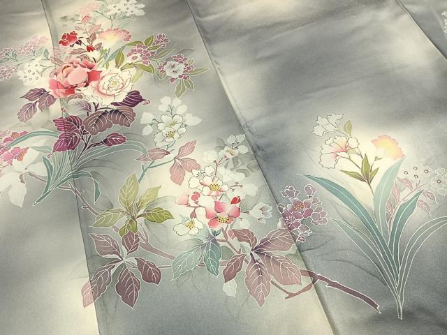 平和屋着物■訪問着　草花文　暈し染め　正絹　逸品　AABG1906fy