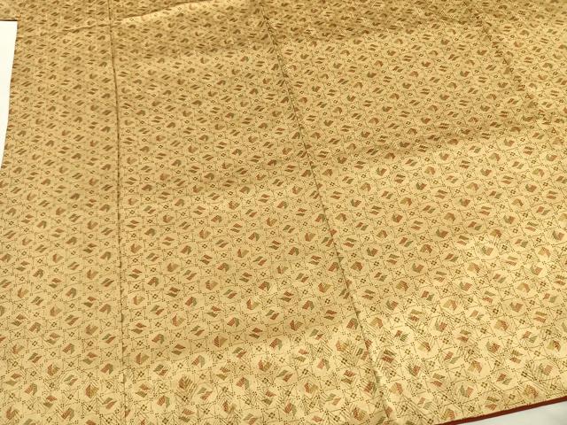 平和屋着物■上質な小紋　市松扇面花文　正絹　逸品　AABG1914fy