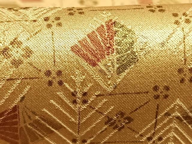 平和屋着物■上質な小紋　市松扇面花文　正絹　逸品　AABG1914fy