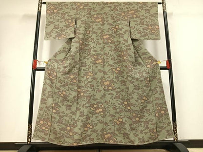 平和屋着物■上質な小紋　花鳥文　正絹　逸品　AABG1915fy