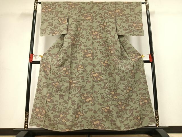 平和屋着物■上質な小紋　花鳥文　正絹　逸品　AABG1915fy