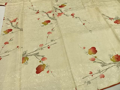 平和屋着物■上質な小紋　絞り　枝花文　正絹　逸品　AABG1932fy