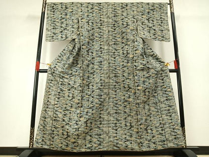 平和屋着物■上質な紬　抽象文様　正絹　逸品　AABG1934fy