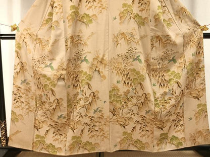 平和屋着物■訪問着　風景飛鳥文　正絹　逸品　AABG1935fy