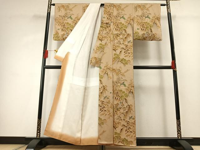 平和屋着物■訪問着　風景飛鳥文　正絹　逸品　AABG1935fy