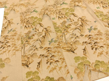 平和屋着物■訪問着　風景飛鳥文　正絹　逸品　AABG1935fy