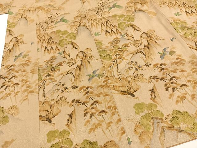 平和屋着物■訪問着　風景飛鳥文　正絹　逸品　AABG1935fy