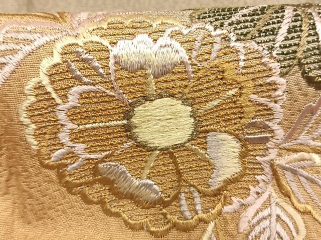 平和屋着物■訪問着　総刺繍　草花文　暈し染め　金糸　正絹　逸品　未使用　AABG1940fy
