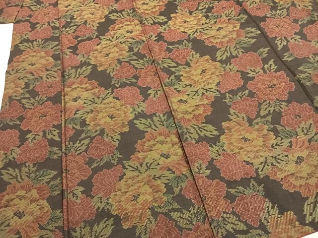 平和屋着物■本場大島紬 草花文 正絹 逸品 AABG1946fy
