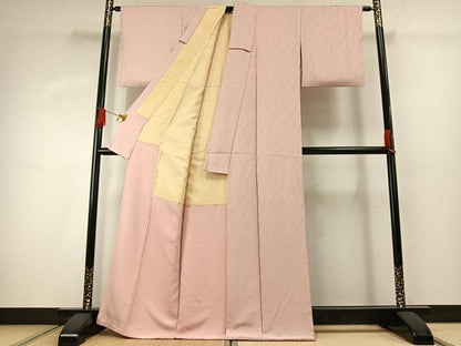 平和屋着物■上質な色無地　抽象地紋　虹色　正絹　逸品　AABG1950fy