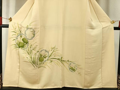 平和屋着物■訪問着　地紋起こし　雪輪花文　正絹　逸品　AABG1959fy