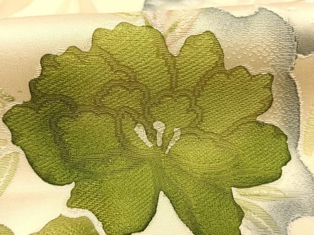 平和屋着物■訪問着　地紋起こし　雪輪花文　正絹　逸品　AABG1959fy