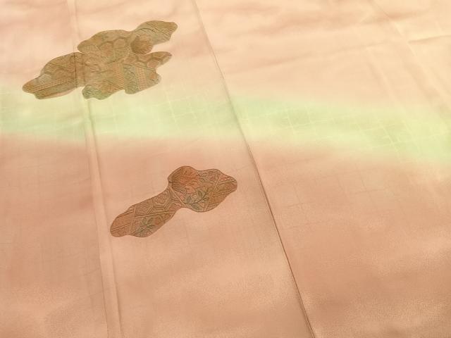 平和屋着物■中国三大刺繍　汕頭刺繍　スワトウ刺繍　訪問着　草花文　暈し染め　金彩　正絹　逸品　AABG1962fy