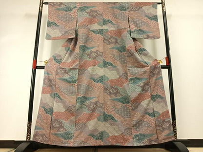 平和屋着物■上質な小紋 切り嵌め花鳥文 金彩 正絹 逸品 AABG1984fy