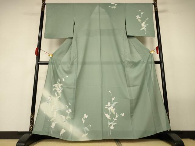 平和屋着物＊夏物 訪問着 絽 友禅 草花文 暈し染め 高島屋扱い 正絹 逸品 AABG2005jd