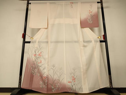平和屋着物＊夏物 訪問着 絽 友禅 草花文 暈し染め 正絹 逸品 AABG2006jd